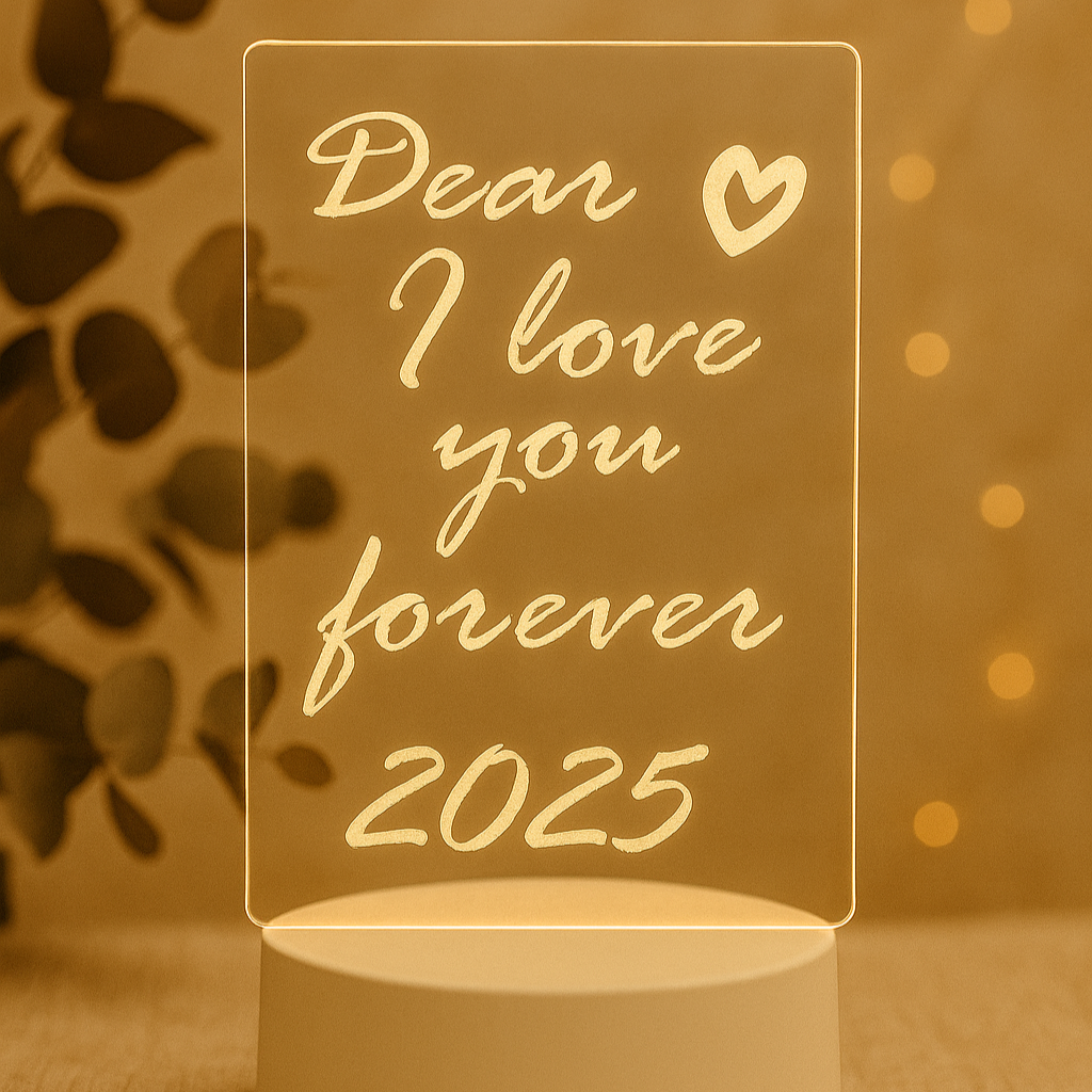 GlowNote™ – 3D LED Acrylic Message Note Board & Reusable Drawing Night Lamp