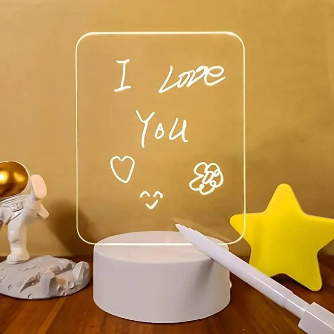 GlowNote™ – 3D LED Acrylic Message Note Board & Reusable Drawing Night Lamp