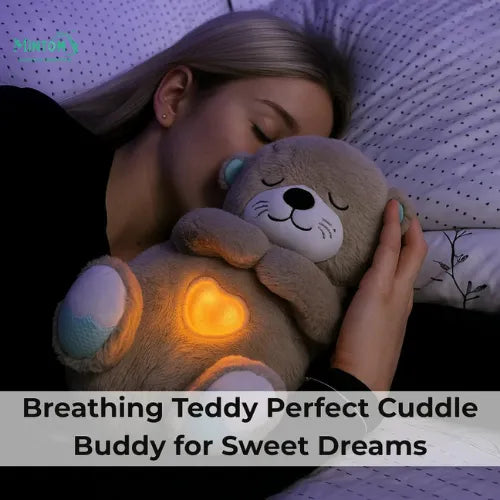 Breathing Teddy Bear with Soothing Music™ – Anxiety Relief Plush Toy for Kids & Adults