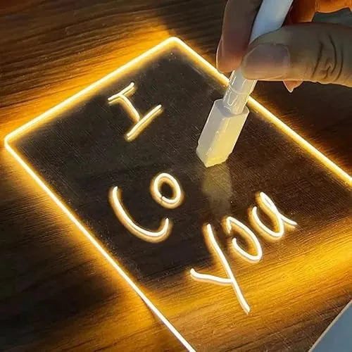 GlowNote™ – 3D LED Acrylic Message Note Board & Reusable Drawing Night Lamp