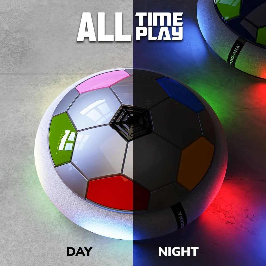 HoverBall™ – Indoor LED Football with Soft Bumper for Kids