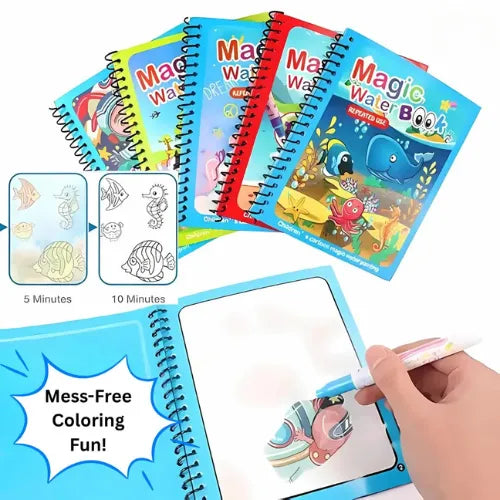 Kid’s Magic Water Coloring Books™ – Reusable 4-Pack with Chunky Water Pens