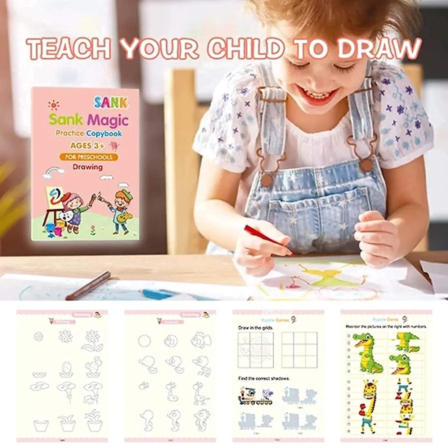 Sank Magic Practice Copy Book™ – Reusable Handwriting Workbook for Kids