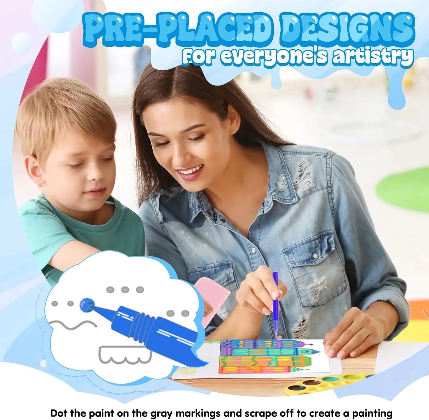 ColorFizz™ Rainbow Squeeze & Scratch Kit – Creative DIY Art Toy for Kids