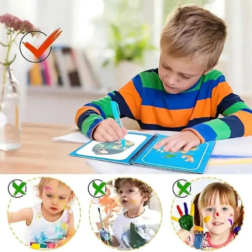 Kid’s Magic Water Coloring Books™ – Reusable 4-Pack with Chunky Water Pens