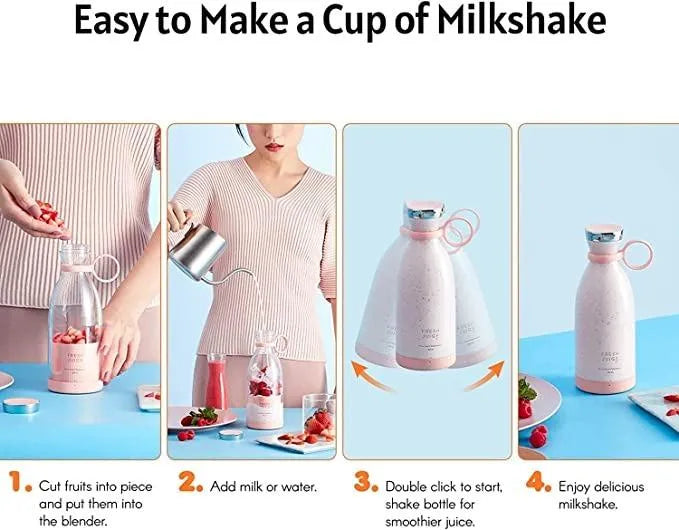 JuicyGo™ Electric Mini Juicer Bottle – Rechargeable Portable Blender for Smoothies & Juices