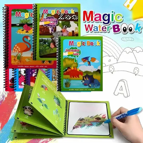 Kid’s Magic Water Coloring Books™ – Reusable 4-Pack with Chunky Water Pens