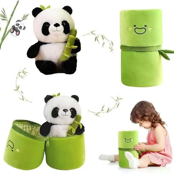 BambooHug™ Panda Plush – Kawaii Soft Panda Toy with Bamboo | 30cm Stuffed Animal Gift