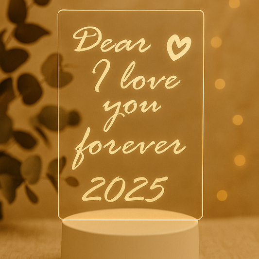 GlowNote™ – 3D LED Acrylic Message Note Board & Reusable Drawing Night Lamp