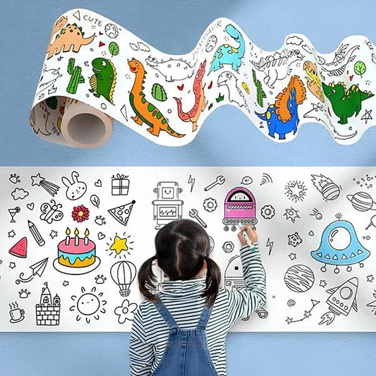 CreativeCanvas Roll™ – Reusable Doodle Art Roll for Kids | Stick, Draw & Reuse!