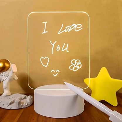 GlowNote™ – 3D LED Acrylic Message Note Board & Reusable Drawing Night Lamp
