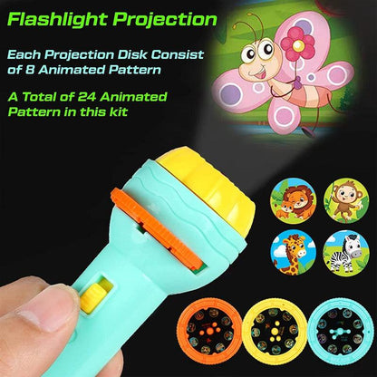 StarStory™ Projector Torch – 6-Slide Flashlight with Story Images for Kids | Night Light & Learning Toy