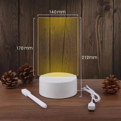 GlowNote™ – 3D LED Acrylic Message Note Board & Reusable Drawing Night Lamp