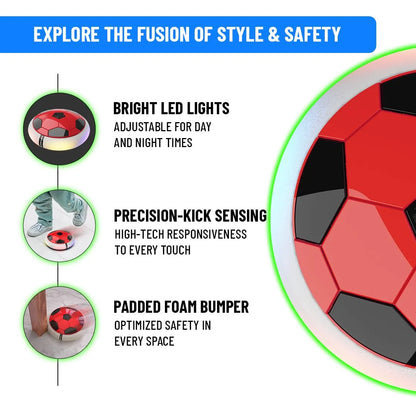 HoverBall™ – Indoor LED Football with Soft Bumper for Kids