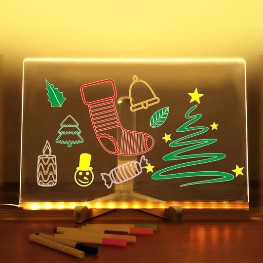 Reusable 3D Glow Drawing Kit™ – Light-Up Acrylic LED Writing Board for Kids