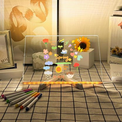 Reusable 3D Glow Drawing Kit™ – Light-Up Acrylic LED Writing Board for Kids