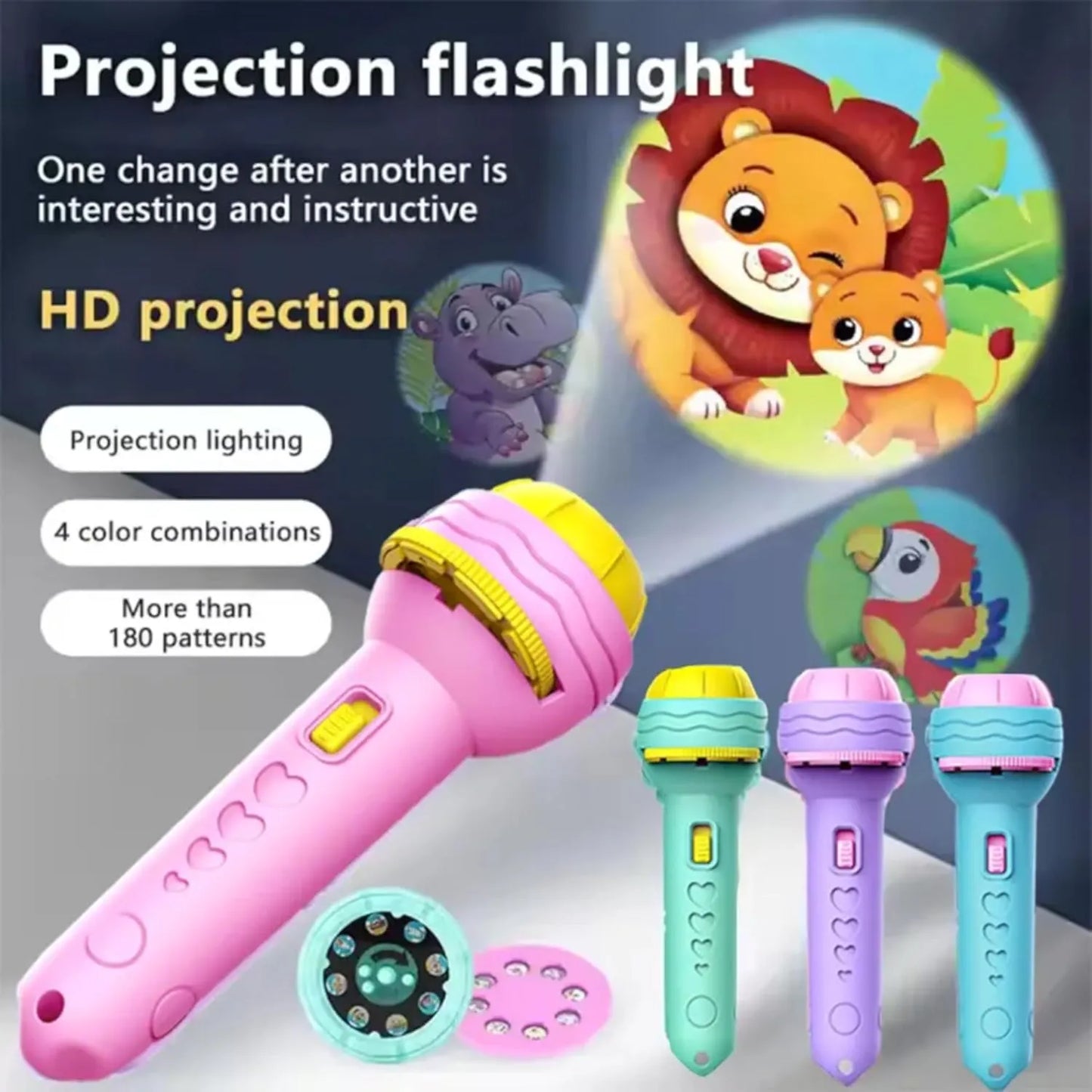 StarStory™ Projector Torch – 6-Slide Flashlight with Story Images for Kids | Night Light & Learning Toy