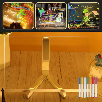Reusable 3D Glow Drawing Kit™ – Light-Up Acrylic LED Writing Board for Kids
